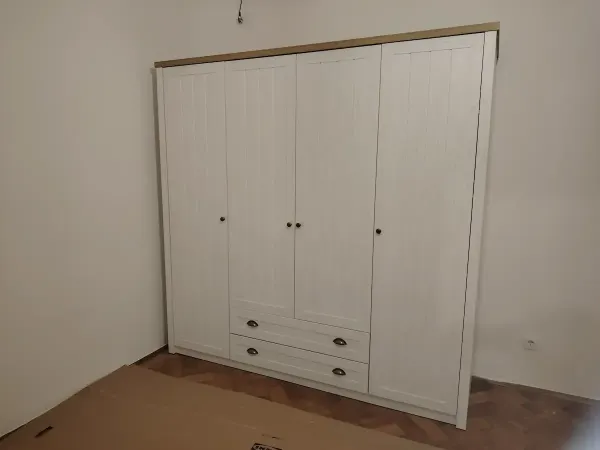 Provence ormar 4 vrata+2 ladice bijeli/tamni hrast